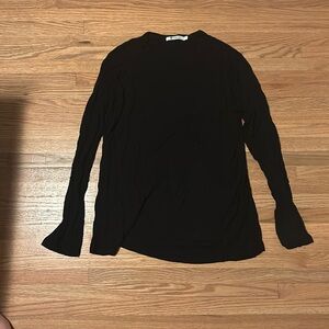 Soft black long sleeve t with pocket